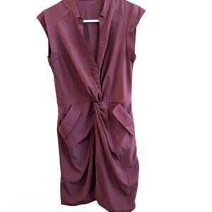 Ark & Co Draped Purple V-Neck Dress